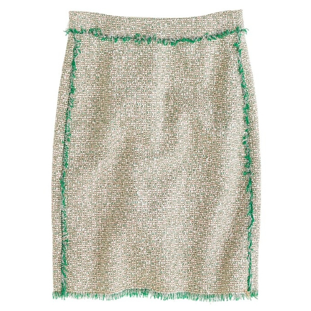 J Crew Cream Glitter Tweed Mini Skirt - Picture 1 of 6